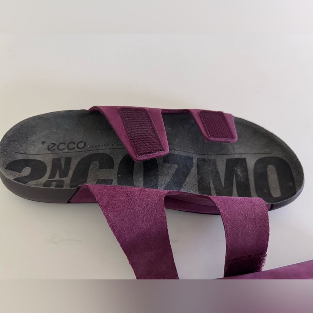 Ecco Purple Nubuck Slide Sandals - Picture 5 of 6